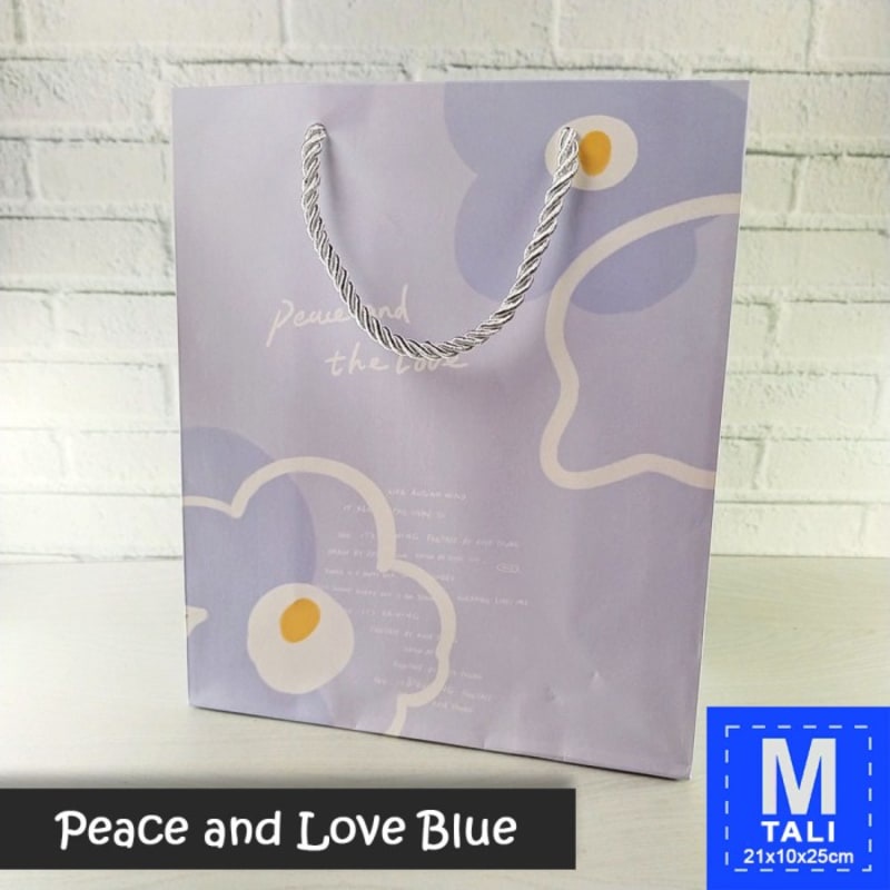 

Paper Bag Tali Motif / Tas Kado Ultah - M TALI PEACE & LOVE