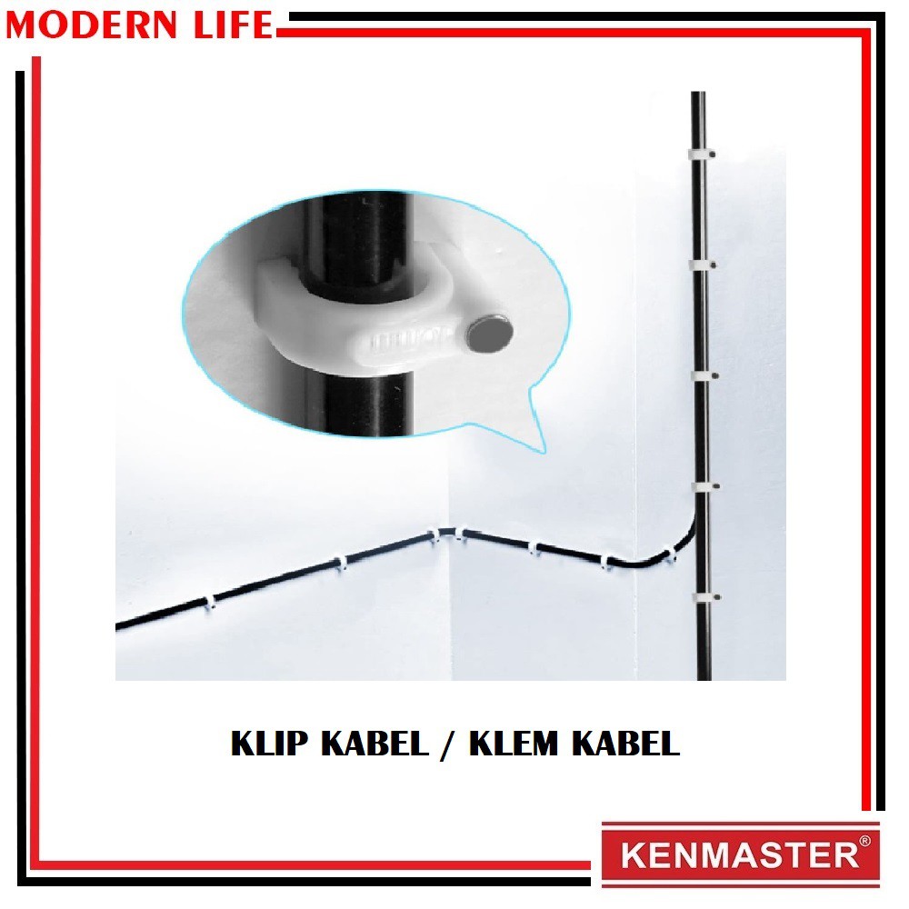 Kenmaster Cable Clip 5mm isi 35 pcs - Klem Kabel