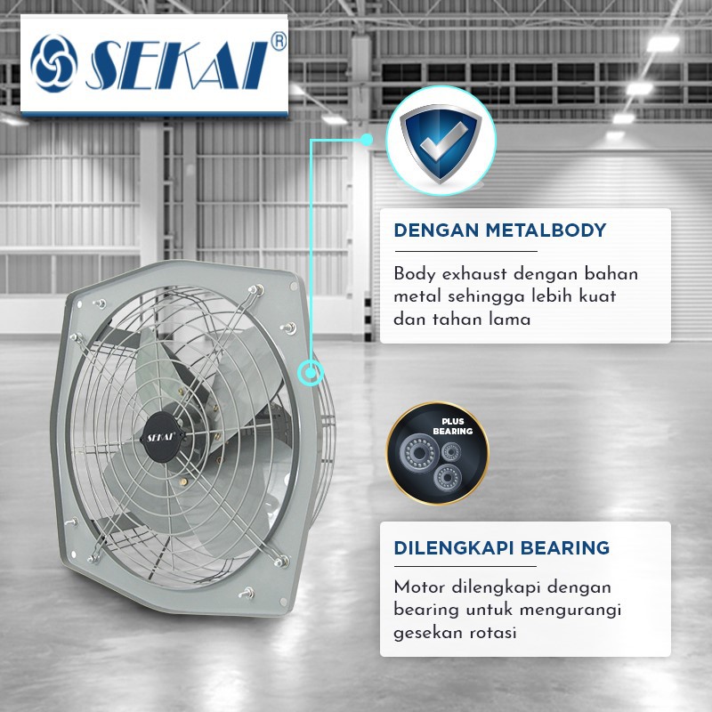 SEKAI Exhaust Fan Industrial / Kipas Angin Hexos Heavy Duty 16 Inch - IME 1671