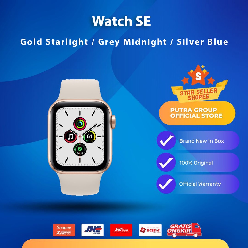 Watch SE 40mm 44mm 2020 Gold Starlight / Grey Midnight / Silver Blue GPS Sport Band