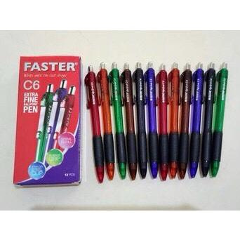 

TERBARU Ballpoint / Pulpen / Pen Merk Faster C6 (12 buah) - Biru