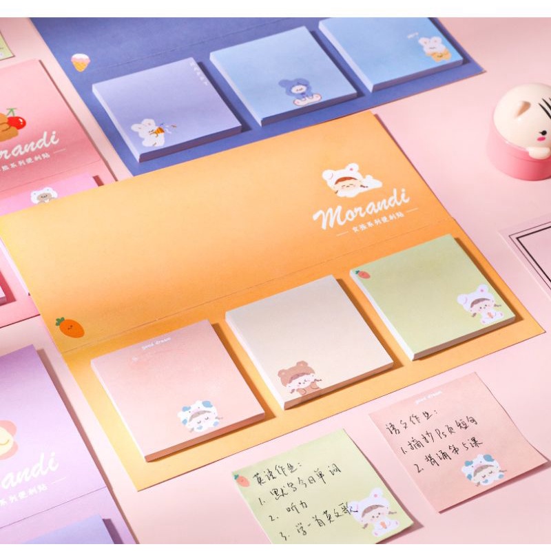sticky note / memo pad morandi 3in1 cute design-4