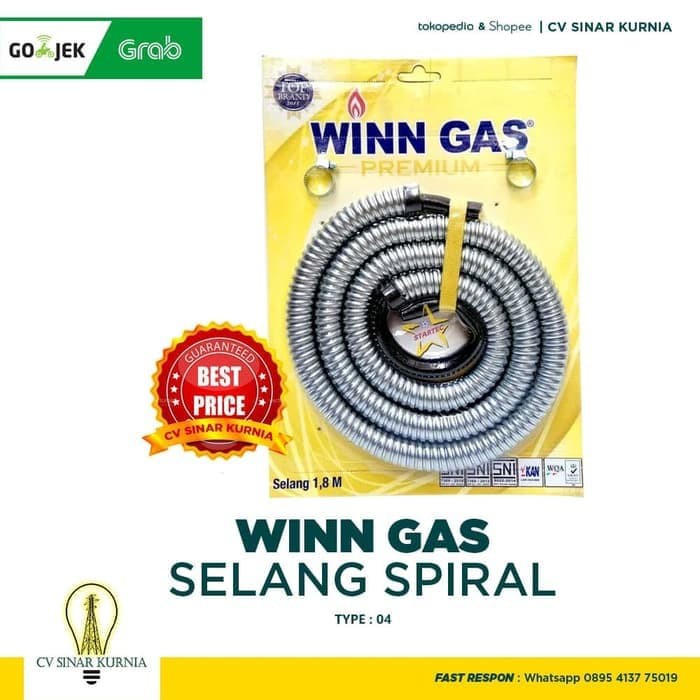 Selang Gas Flex WINN GAS | Selang Gas Kompor Winn Gas 04 | SNI | Panjang 1,8 METER