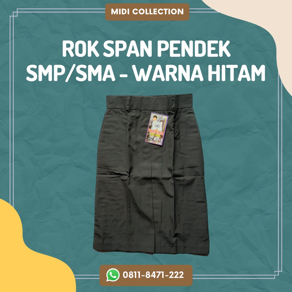 Rok Span PENDEK SMP/SMA - Warna HITAM brand CHILDREN