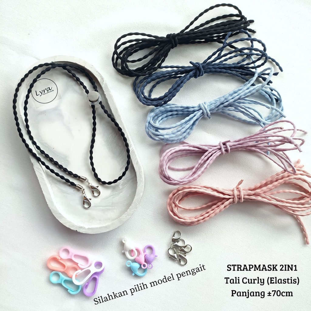 ❤️BY LYRA❤️ STRAPMASK 2IN1 MOJOKERTO - TALI CURLY / TALI GEMBUL- KALUNG MASKER - STRAPMASK - KONEKTO
