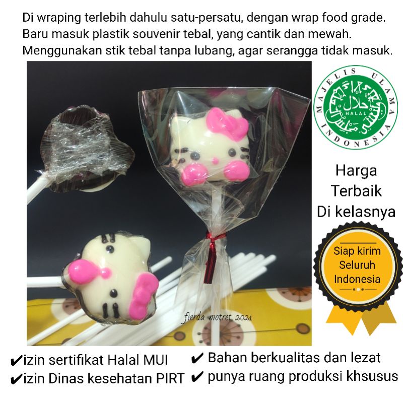 

10pc Lolipop coklat karakter HALAL - cokelat stik batang homemade kartun enak