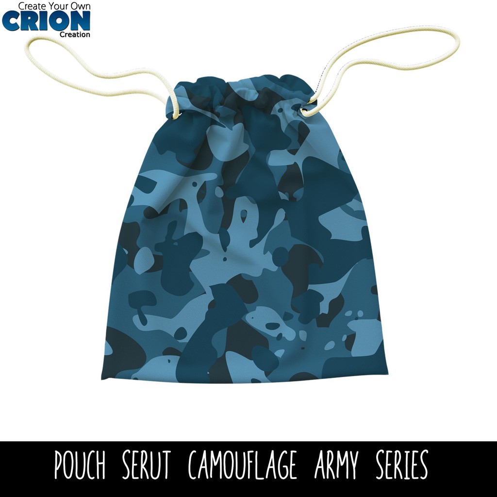 Full Print Pouch Serut Camouflage Army Pattern Bisa Request Tulisan