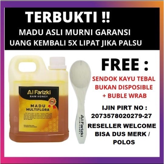 

(BISA COD) Madu Asli Murni Multiflora 1kg Raw Honey - Cokelat