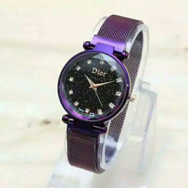 ( Dikirim Dari Jakarta)  Ready 8 Warna Jam Tangan Wanita permata Magnet Mata Segi D726