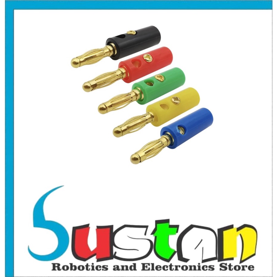 JACK BANANA MALE 4MM PLUG CONNECTOR GOLD PLATE BANANA PLUG KONEKTOR