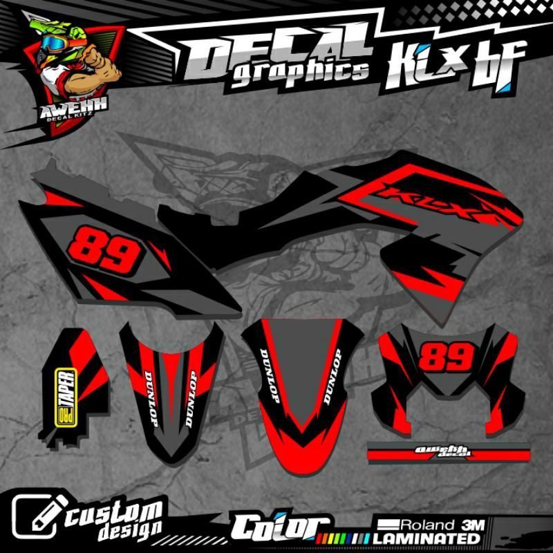 DECAL KLX BF 150 KLX BF DTRACKER KLX LAMA MERAH SILVER