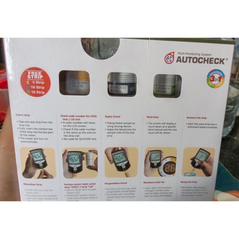 Autocheck GCU Alat Multi-monitoring Cek Gula Kolesterol Asam Urat