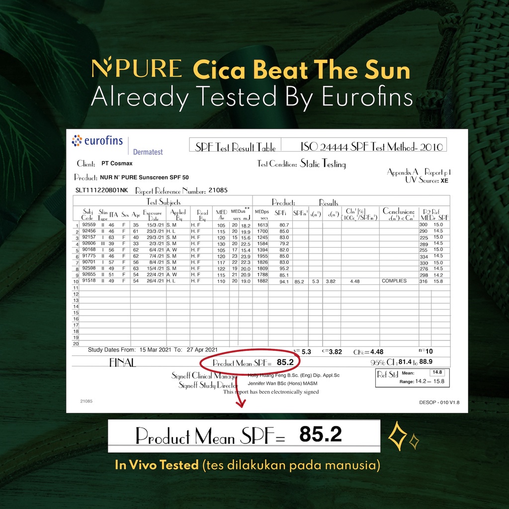 N'PURE Cica Beat The Sun SPF 50 PA ++++