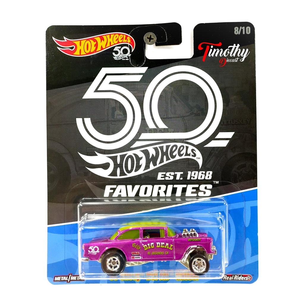 Hotwheels 55 Chevy Bel Air Gasser 50th Favorites Premium Ban Karet