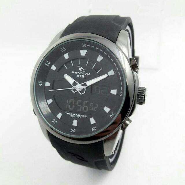 Jam Tangan Sporty Ripcurl Double Time Rubber Full Black