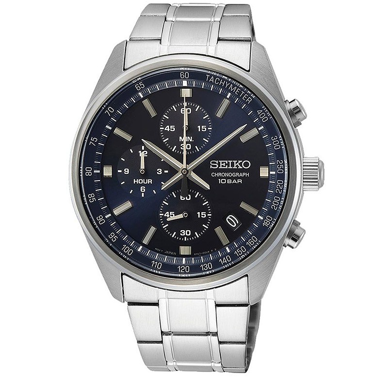 Seiko Quartz SSB377P1 Chronograph Blue Dial - Jam Tangan Pria SSB377