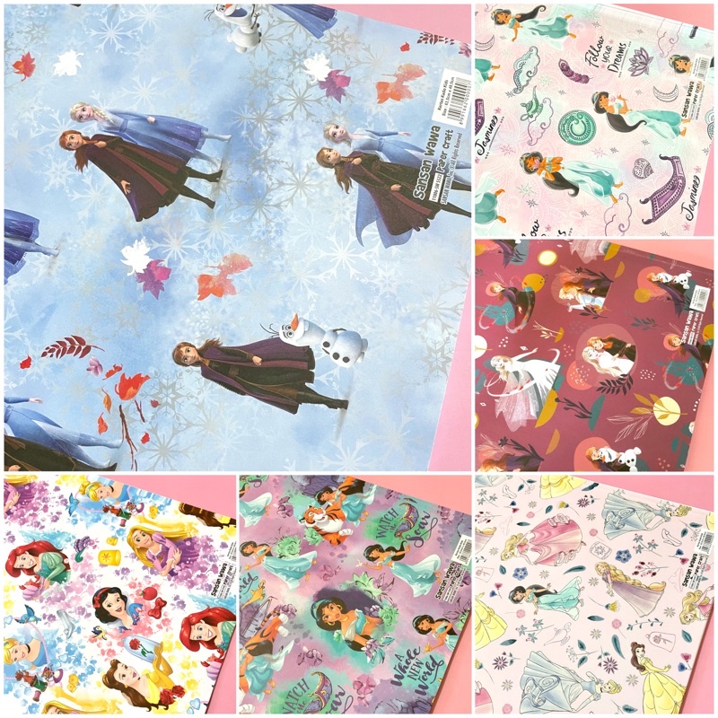 

[Min. 5pcs] Kertas Kado Sansan Wawa Wrapping Paper Frozen Disney Princess Belle Rapunzel Mermaid