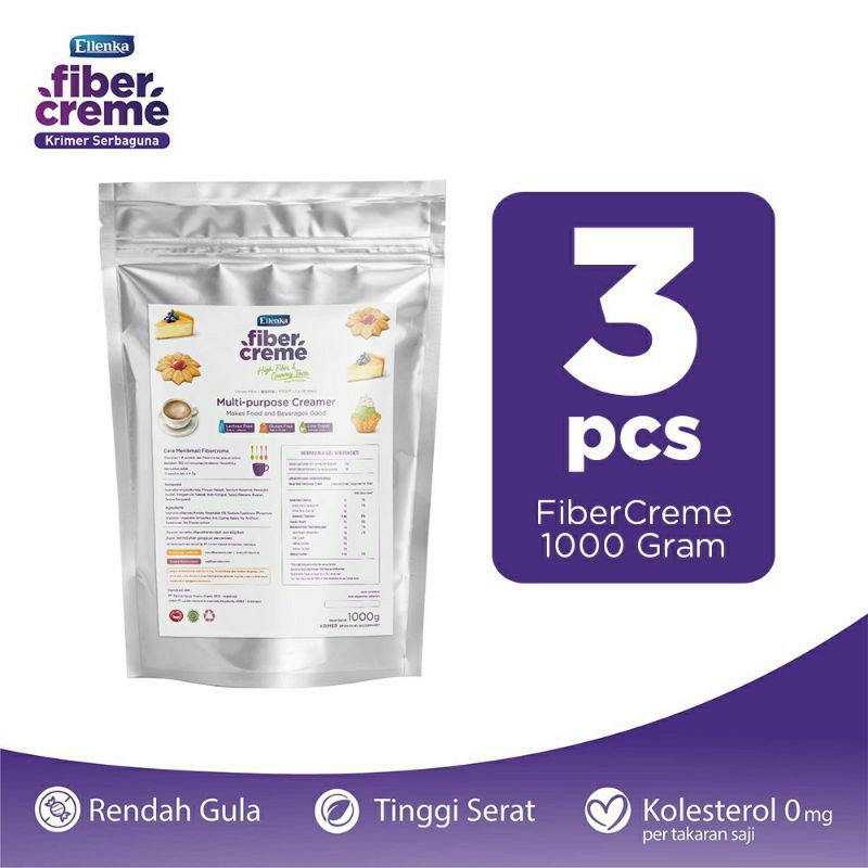 

3 x FiberCreme Foil Pack 1000gr - 3 pcs Fiber Creme 1 kg