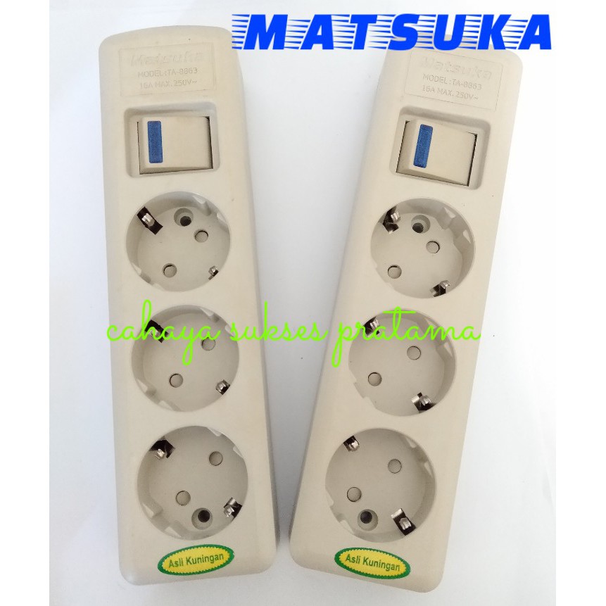 Stop Kontak Arde Switch Pengaman Matsuka 3lb TA8863 Asli Kuningan