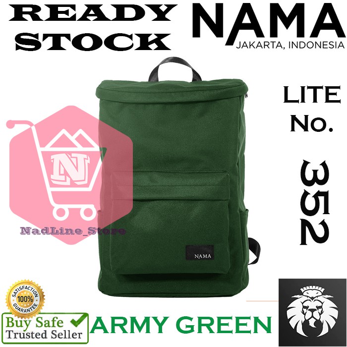 Back Pack By NAMA Studios Lite No. 352 FLAT TOP - TAS RANSEL ANTI AIR READY STOCK - ARMY GREEN -