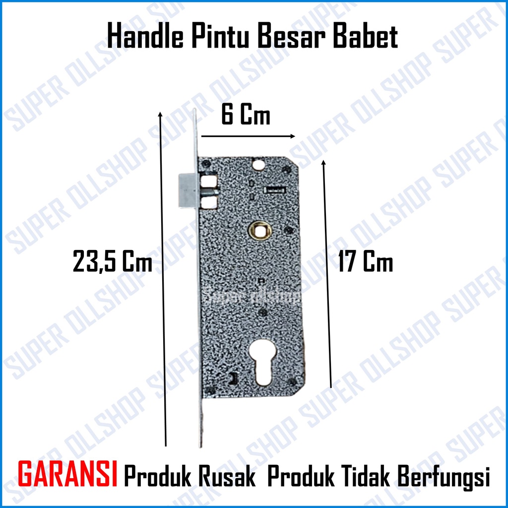 Handle Kunci Pintu Rumah BESAR Gagang Bulat Silinder Kumplit Set 25 cm l Gagang Handle Pintu Rumah Babet