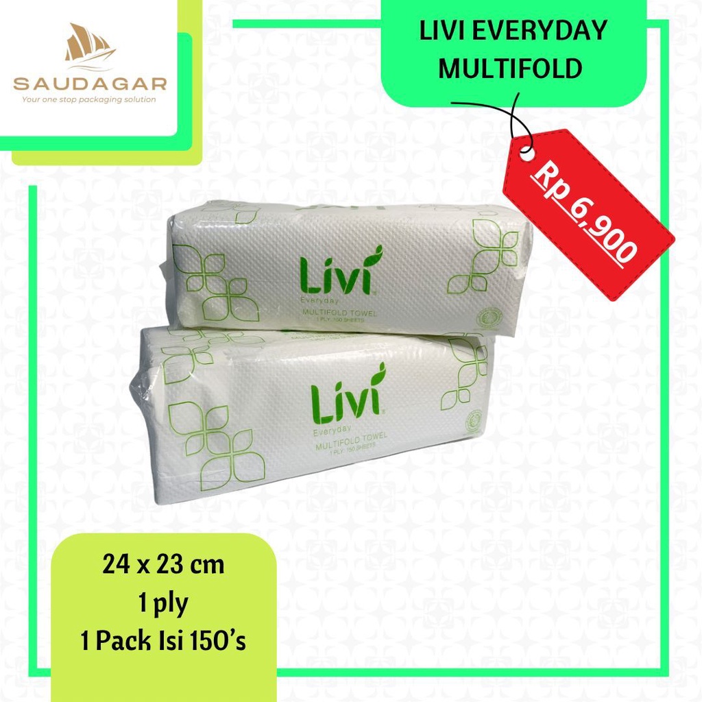 (KHUSUS GOJEK/GRAB) Tissue Wastafel Livi Everyday Multifold Towel