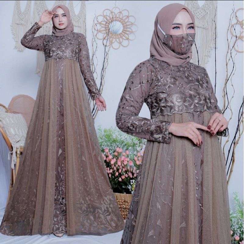 GAMIS TULLE/GAMIS PESTA/GAMIS MEWAH/GAMIS MURAH/KEBAYA WISUDA/KEBAYA MODERN