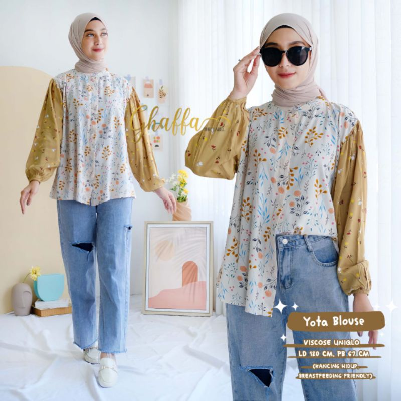 Yota blouse motif 2in1 cakep by ghaffa the label