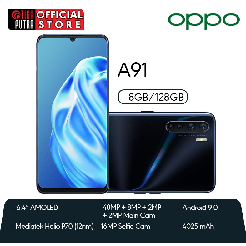 OPPO A91 RAM 8GB INTERNAL 128GB GARANSI RESMI OPPO