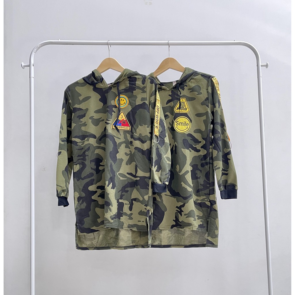 Camouflage Hoodie / Sweater Panjang Wanita / Women Hoodie