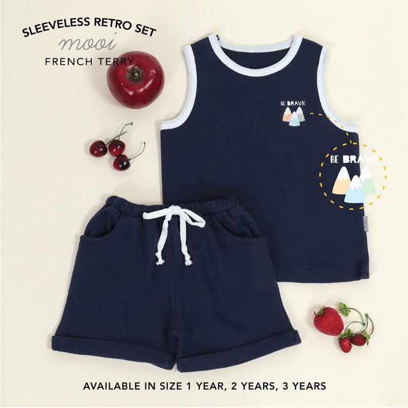 Mooi Sleveeless Retro Set / Kaos Set Anak