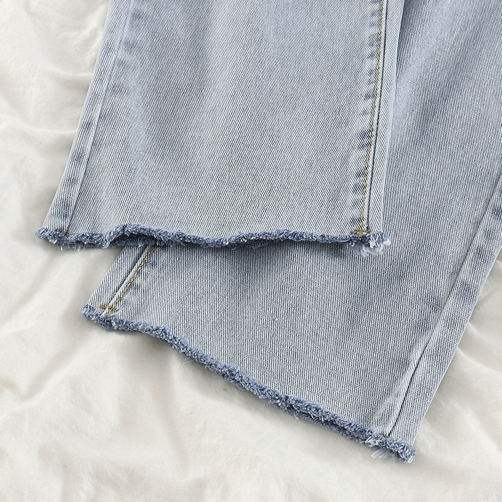 Jeans High Waist Straight Loose Korean Style Dengan Warna Biru~muda Celana Wanita( Rawis)