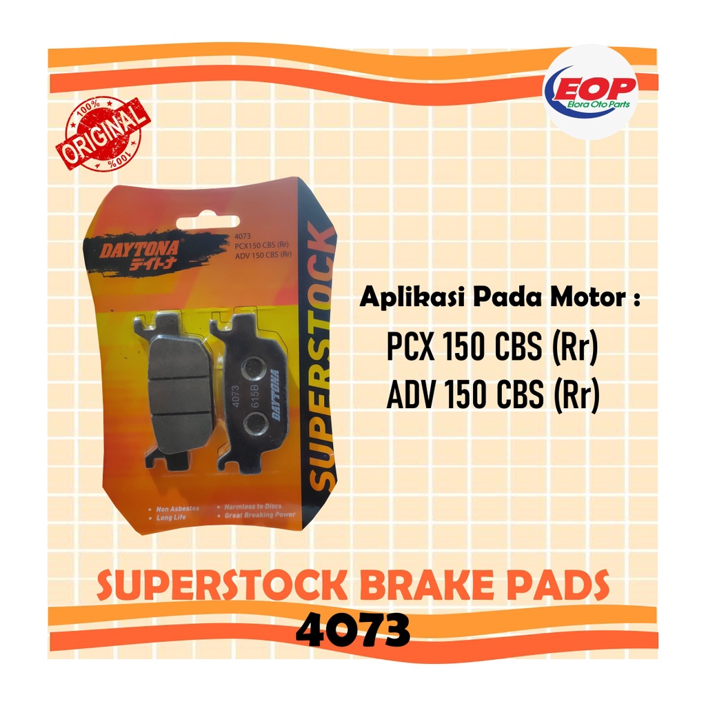 Brake Pad Daytona Superstock 4073 PCX 150-ADV 150(RR) CBS Kampas Rem