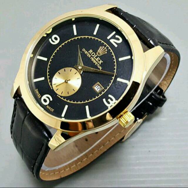 JAM TANGAN PRIA/COWOK ROLEX  AUTOMATIC KULIT KW SUPER TERBARU TAHAN AIR ELEGANT HARGA BERSAHABAT...