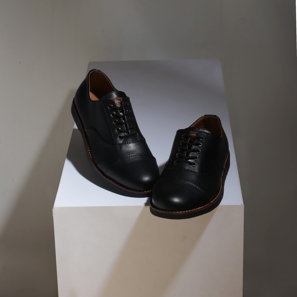 OXFORD BLACK (Original) - Sepatu Formal Pantofel Pria Casual Kulit Kerja Kantor Pantopel Original