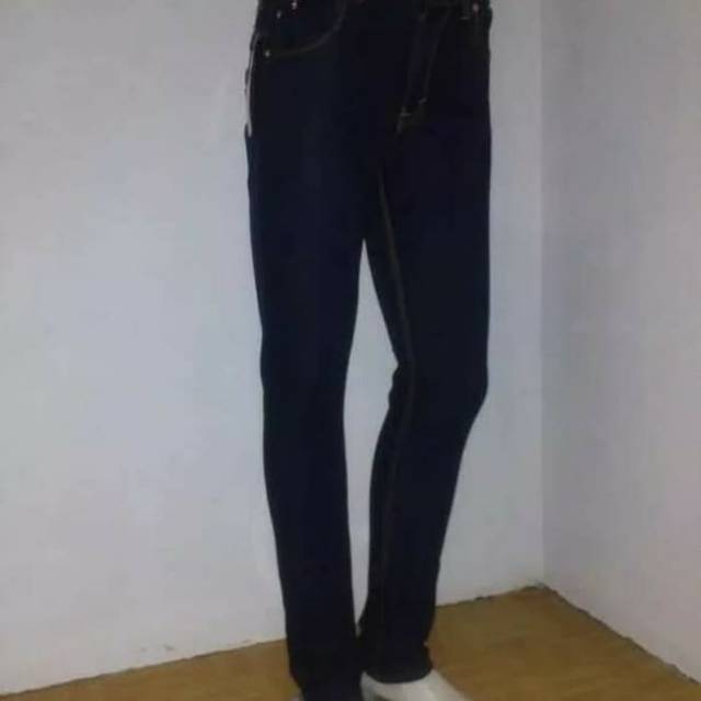 Celana Jeans pria skinny / Jeans Slimfit saku bobok Blueblack / Jeans saku bobok Cowok