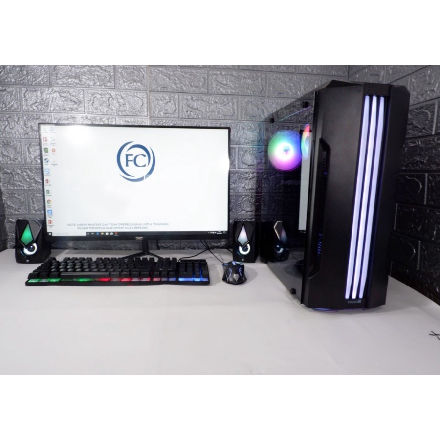 PC GAMING i5 RX550 Full Set Keyboard Mouse Speaker RGB +Monitor Gaming