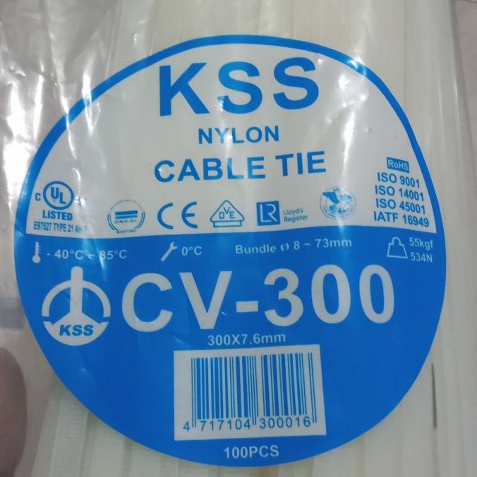 

Office & Stationery | Document Organizer | Kabel Ties Kss Cv-300 Isi 100 Pcs ( 7.6X300Mm ) Putih | Best Seller