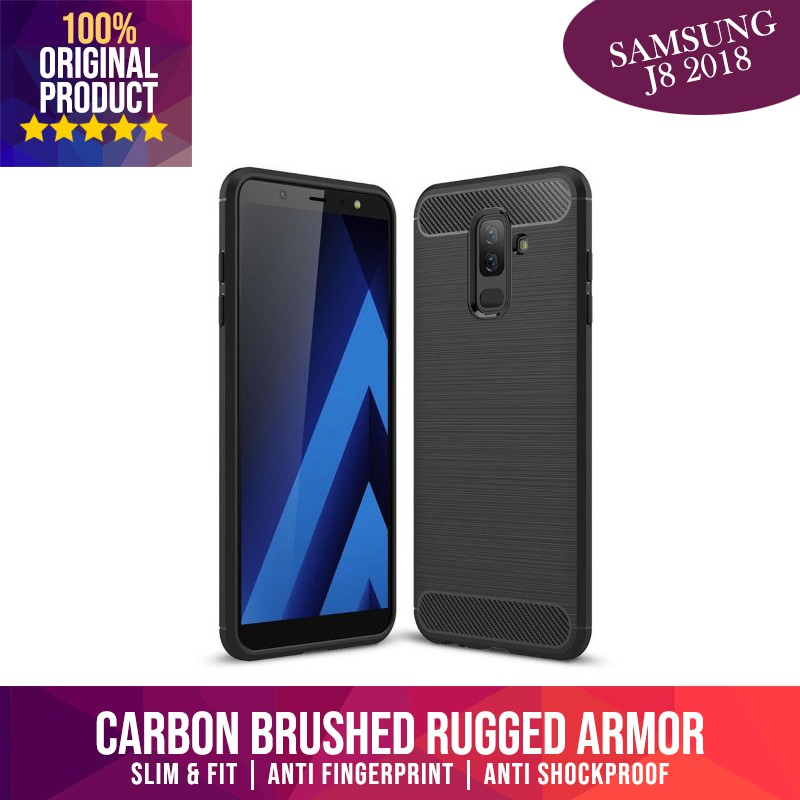 CASE SAMSUNG J8 J6 J4 2018 CARBON BRUSHED RUGGED ARMOR