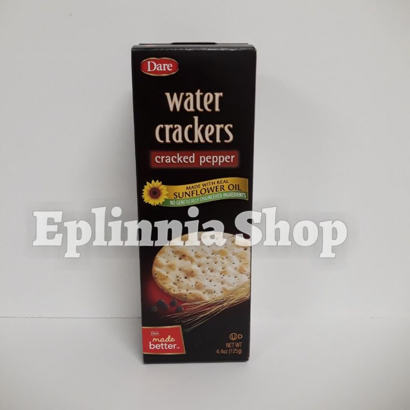 

Dare Water Crackers Cracked Pepper 125 gr - Krekers Dengan Lada Hitam