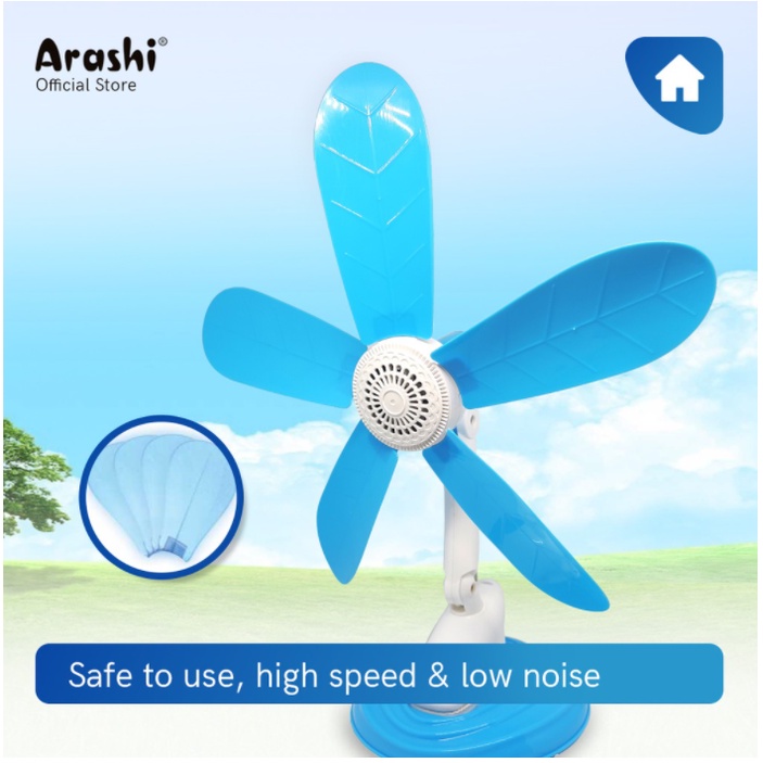 Kipas Angin Jepit Meja Dinding Baling 5 - Clip Fan Arashi AR 138 3 IN 1 30W - 30 Watt