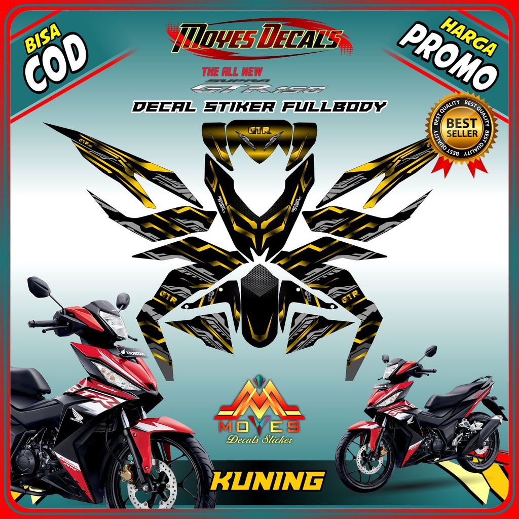 Decal stiker supra gtr 150 - decal stiker otif matrixline kuning stiker decal gtr 150