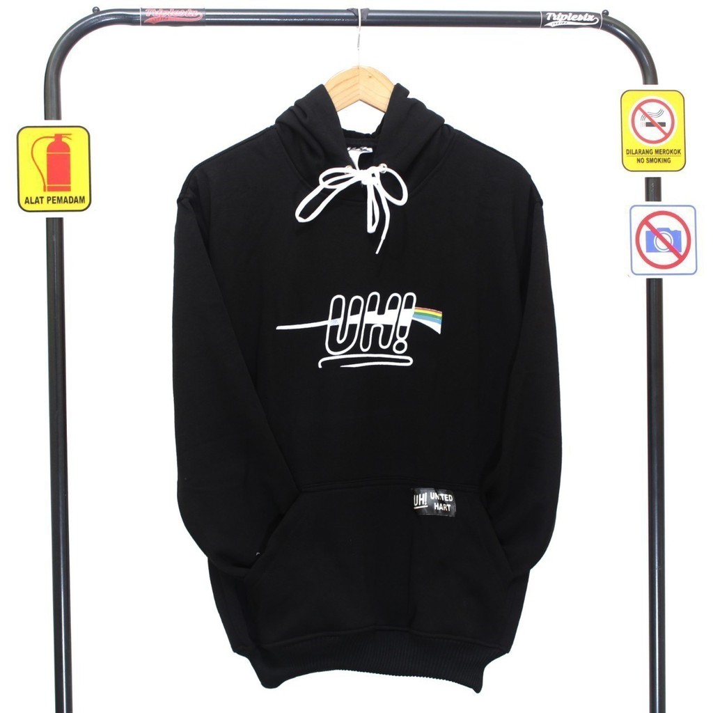 JAKET HOODIE DISTRO UNITED HART HITAM ZAZ PRIA WANITA