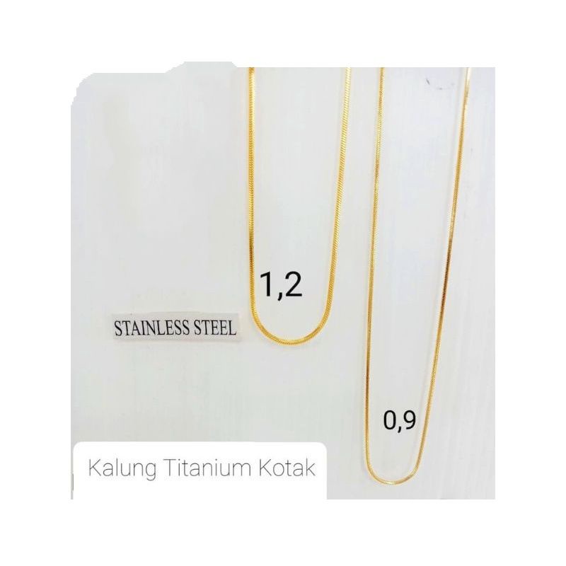 KALUNG TITANIUM KOTAK SEDANG DAN KECIL 0.9 . 1.2 WARNA EMAS