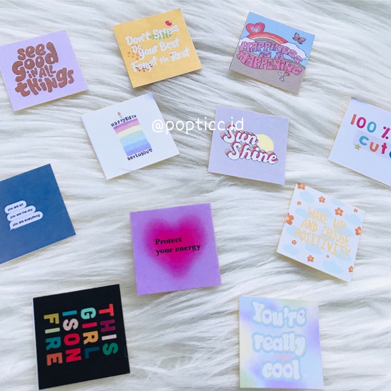 

1 PACK (ISI 5) STICKERS CUT MOTIVATION WORDS SQUARE