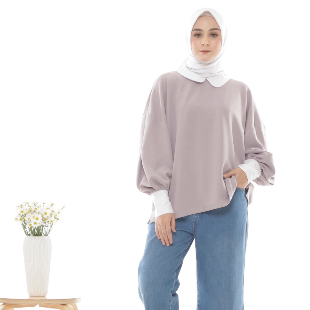 Nura Blouse Atasan Wanita Oversize Knit Premium