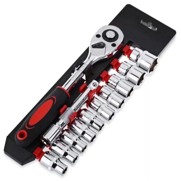 SUPER CUCI GUDANG !! kunci pas CR-V Drive socket wrench set 1/2 1/4 3/8 Handle 32 / 12 pcs socket