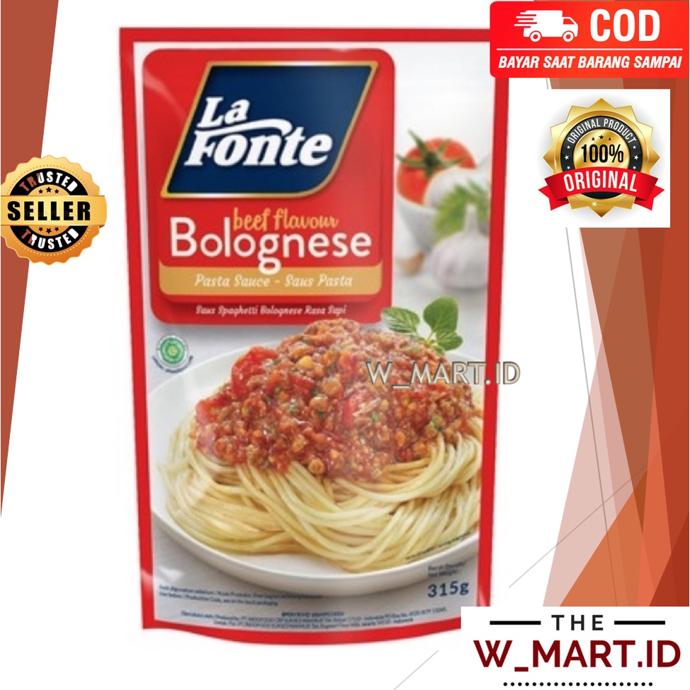 

LA FONTE SPAGHETTI BEEF BOLOGNAISE SAUS SPAGHETI SAPI LAFONTE 315 GR