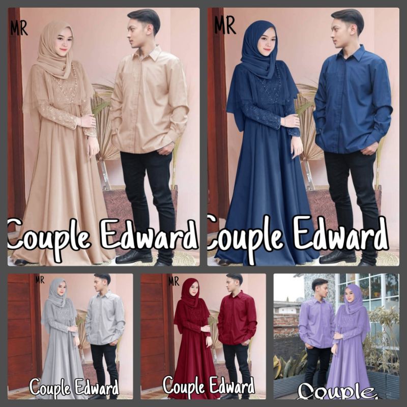 CP EDWARD COUPLE KEMEJA MAXY EDELINE GAMIS DRESS MUSLIM MUTIARA VELVET ( MAXY 3 UKURAN L XL XXL) MR