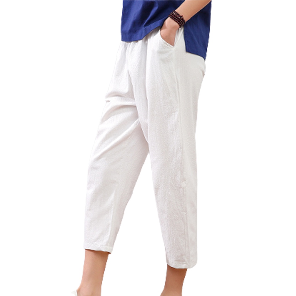 [M-XL] CELANA WANITA KOREA CELANA KATUN LINEN WANITA